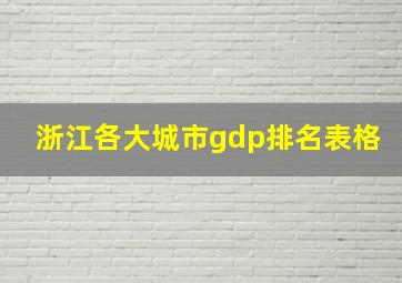 浙江各大城市gdp排名表格