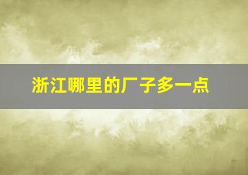 浙江哪里的厂子多一点