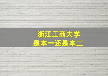 浙江工商大学是本一还是本二