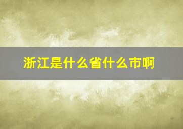 浙江是什么省什么市啊