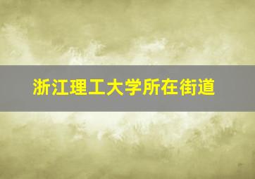 浙江理工大学所在街道