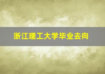 浙江理工大学毕业去向