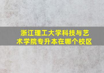 浙江理工大学科技与艺术学院专升本在哪个校区