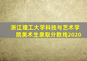 浙江理工大学科技与艺术学院美术生录取分数线2020