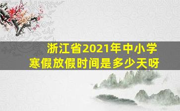 浙江省2021年中小学寒假放假时间是多少天呀