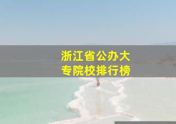 浙江省公办大专院校排行榜