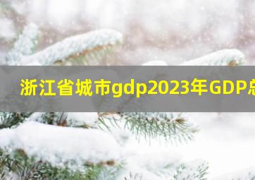 浙江省城市gdp2023年GDP总量