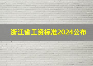 浙江省工资标准2024公布