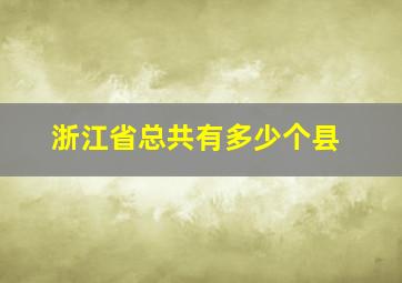 浙江省总共有多少个县