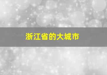 浙江省的大城市