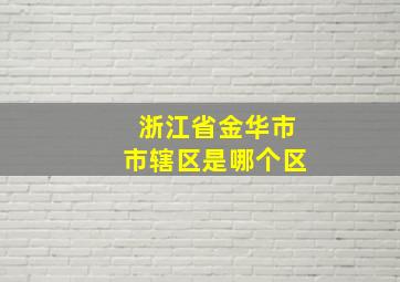 浙江省金华市市辖区是哪个区