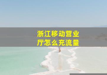 浙江移动营业厅怎么充流量