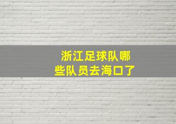 浙江足球队哪些队员去海口了