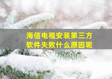 海信电视安装第三方软件失败什么原因呢