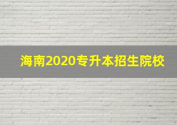 海南2020专升本招生院校