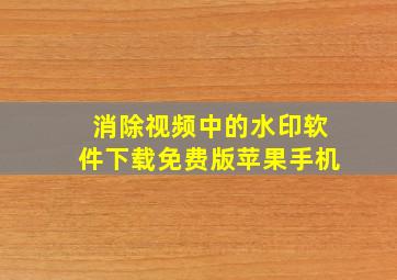 消除视频中的水印软件下载免费版苹果手机