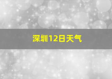 深圳12日天气