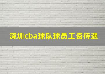 深圳cba球队球员工资待遇