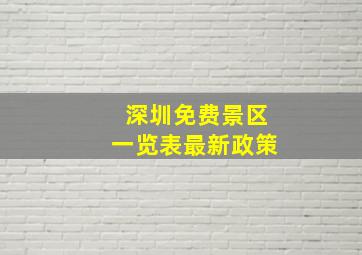 深圳免费景区一览表最新政策