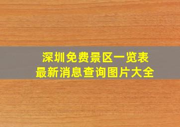 深圳免费景区一览表最新消息查询图片大全