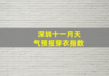 深圳十一月天气预报穿衣指数