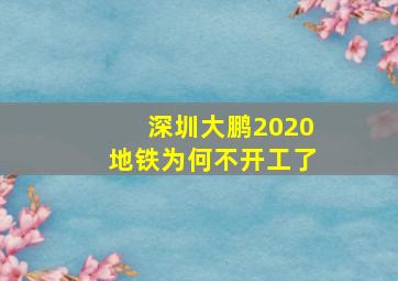 深圳大鹏2020地铁为何不开工了