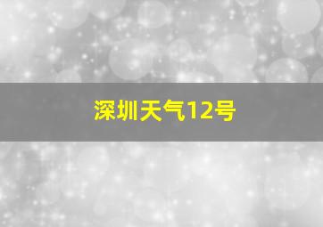 深圳天气12号