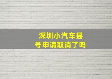 深圳小汽车摇号申请取消了吗