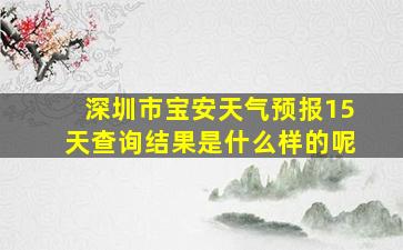 深圳市宝安天气预报15天查询结果是什么样的呢