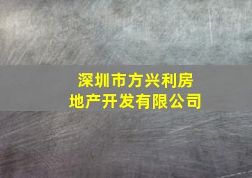 深圳市方兴利房地产开发有限公司