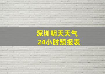 深圳明天天气24小时预报表