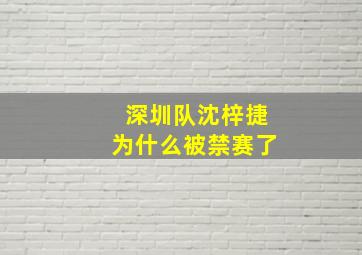 深圳队沈梓捷为什么被禁赛了