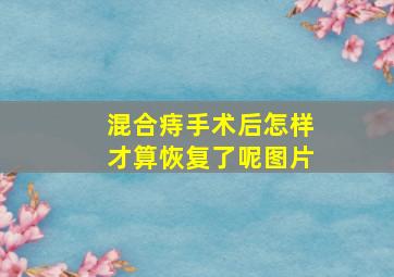 混合痔手术后怎样才算恢复了呢图片