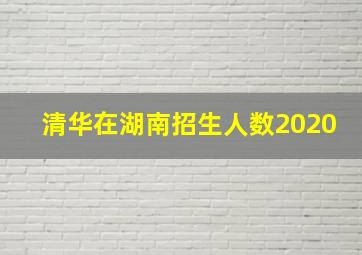 清华在湖南招生人数2020