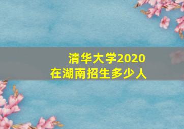 清华大学2020在湖南招生多少人