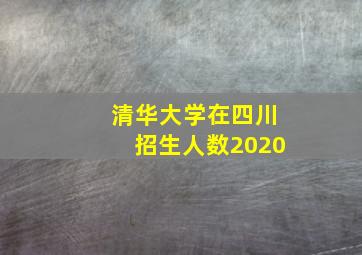 清华大学在四川招生人数2020