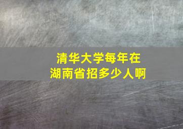 清华大学每年在湖南省招多少人啊