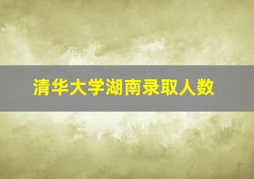 清华大学湖南录取人数