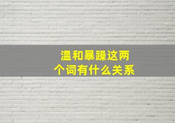 温和暴躁这两个词有什么关系