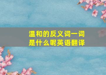 温和的反义词一词是什么呢英语翻译