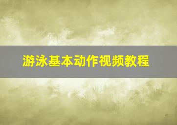 游泳基本动作视频教程