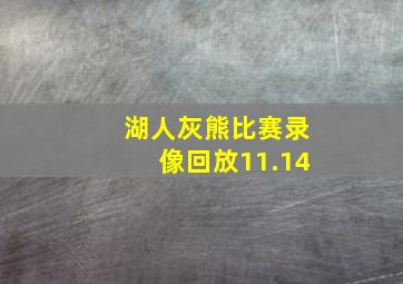 湖人灰熊比赛录像回放11.14