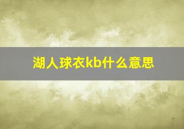 湖人球衣kb什么意思