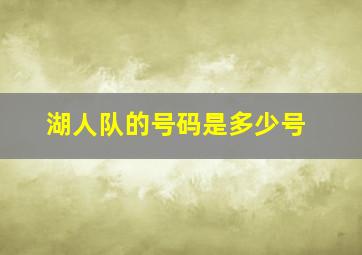 湖人队的号码是多少号