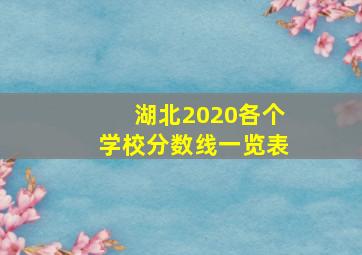 湖北2020各个学校分数线一览表