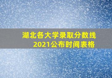 湖北各大学录取分数线2021公布时间表格