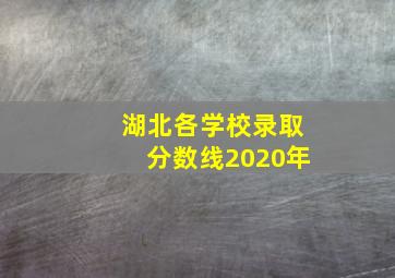 湖北各学校录取分数线2020年