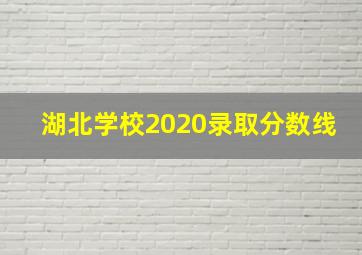 湖北学校2020录取分数线