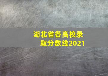 湖北省各高校录取分数线2021