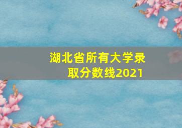 湖北省所有大学录取分数线2021